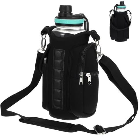 JOUTYFOR Gym Magnetic Bag Water Bottle Holder Gym Bottle Carrier Bag with Phone Pockets & Handle Shoulder Strap Gym Accessories Organizer for Men Women,5 Built-in Magnets Gym Bag Pouch Sleeve