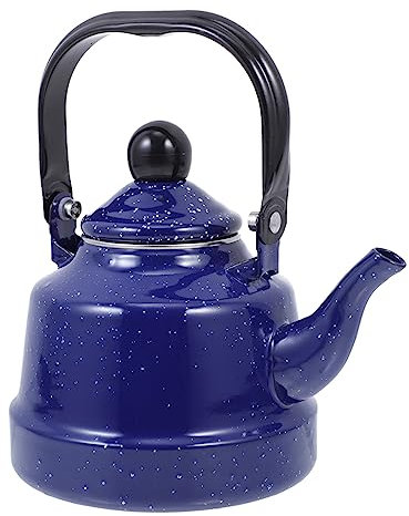 OFFSCH Bollitore Smaltato Da 1,1l Teiera Decorativa Retrò Per Tè e Bevande Calde Compatibile a Gas e Induzione Facile Da Pulire e Riempire Per Uso e Ristoranti