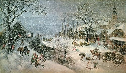 FIKAGXQGT Ölgemälde Wandbilder Wandkunst Bild Druck Leinwand Malerei Poster Winterlandschaft Februar von Lucas Van Valckenborch Modern Wandbilder für Wanddekoration 60x90cm