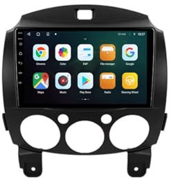 Android 9 Inch Touchscreen Car Radio Stereo for Mazda 2 DE 2007-2014 with Carplay Android Auto GPS Navigation with BT 4G/WiFi USB Mirror Link FM Auto Parts(2+32G)