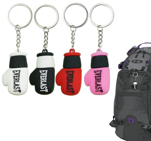 UEIOAVL Porte-clés pour fans de sport, Lot de 4 porte-clés pour gants de boxe unisexes pour adultes (rouge, noir, blanc, rose)