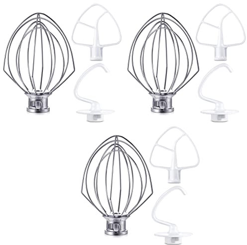 Kznifmk Blender Kit for K45DH Dough Hook,K45WW Wire Whip,K45B Coated Flat Blade 9 Pcs Bowl Vertical Mixer Repair Kit