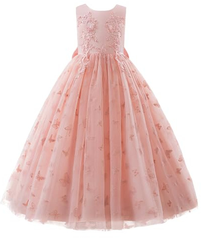 Monissy Fille Enfant Robe Princesse Mariée Bouffante avec Une Demoiselle d’Honneur sans Manche Costume d' Halloween Mariage Cérémonie Carnaval Anniversaire Fête