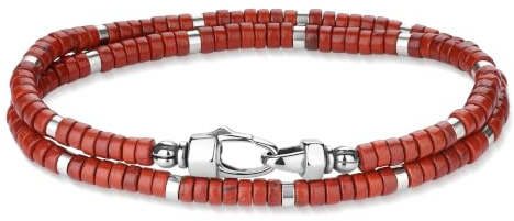 COAI Edelstein Armband für Herren mit 4x2 mm Naturstein Perlen