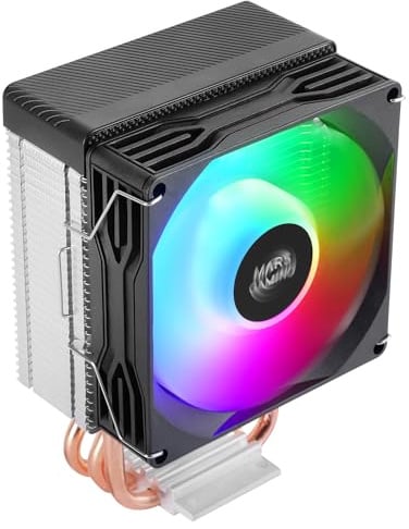 Mars Gaming MCPU-X3, Dissipatore CPU 190W TDP, 3x Heatpipes, Ventola PWM FDB, Illuminazione FRGB, Design Compatto SFF/Mini-ITX, Alette in Alluminio, Cooler PC con Compatibilità Intel e AMD, Nero