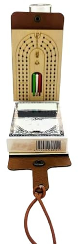 Genérico Cribbage Brettspiel – Holzbrett mit Kunstleder-Etui