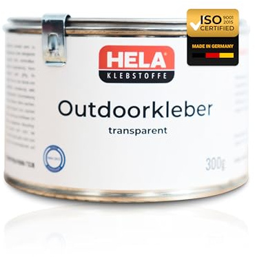 HELA® Outdoorkleber Transparent (300g) – Extrem starker, wasser- & witterungsbeständiger Neoprenkleber für Gummi, Reifen, Neopren, Schlauchboot, SUP Reparatur – Schlauchboot Kleber - Made in Germany