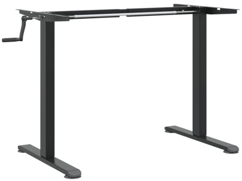 Mhdvray Schreibtischgestell Höhenverstellbar, Sitz-Steh-Schreibtisch Gestell aus Stahl, Stehpult Tischuntergestell manuell verstellbar für Home Office und Büro, Schwarz