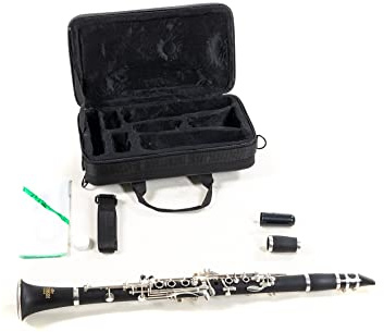 Roy Benson Bb-Klarinette CB-318 (Premium ABS-Korpus, Boehm-System, inklusive USA Mundstück und Pflegezubehör, im leichten Rechtecketui, mit Rucksackgarnitur)