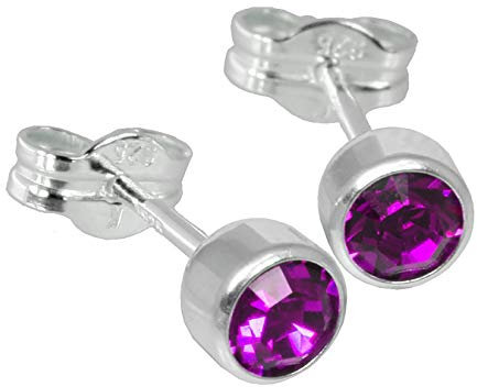 SilberDream SDO503V - Orecchini in argento Sterling 925 con zircone, colore lilla
