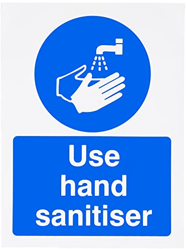 Use Hand Sanitiser Sign 150mm x 200mm - Self Adhesive (HYB.11W-SA)