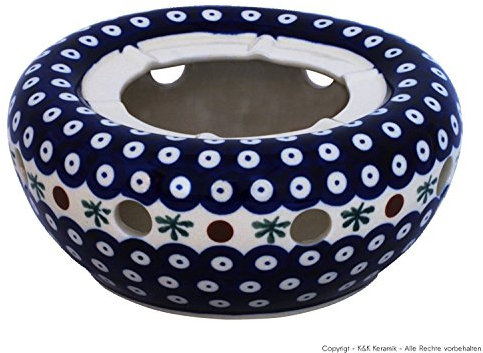 Bunzlauer Keramik Stövchen groß Ø17.0 cm für Teekanne/Kaffeekanne Dekor im 41