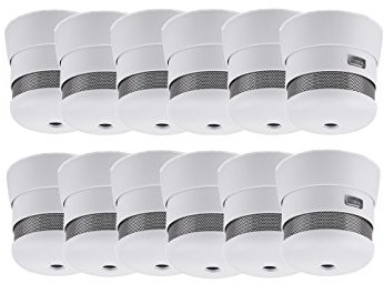 Elro 2002 023 cavius lot de 12 mini-design de 10 détecteurs de fumée, photoelektrisch 2002 023 12, la norme eN 14604