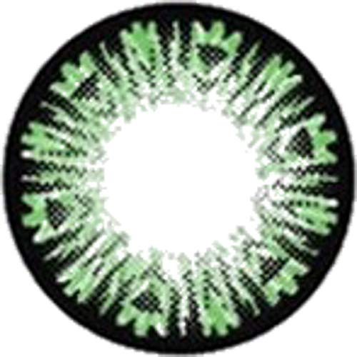 Matlens - GEOLICA Farbige Kontaktlinsen ohne Stärke natürlich grün green GEO Extra circle lens Big Eyes WT-A03 2 Linsen 1 Kontaktlinsenbehälter 1 Pflegemittel 50ml