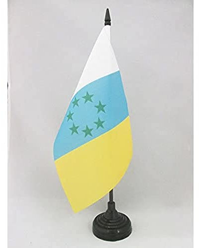 AZ FLAG - Tischflagge Kanarische Inseln Nationalisten - 21x14 cm - Kanaren Unabhängigkeits Tischfahne 14 x 21 Cm - Flaggen