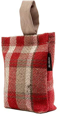 McAlister Textiles Heritage | Türstopper im Tartan-Muster kariert in Rot | Designer Deko ungefüllter Türsack Rustikal Schottischer Landhausstil