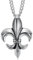 BOBIJOO Jewelry - Pendentif Fleur de lys Collier Homme Femme Acier Inoxydable Argent Diamant