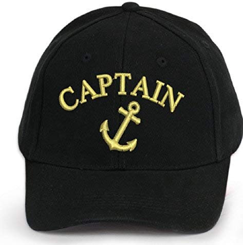 4sold Kapitänsmütze Cap Captain Ancient Mariner, Captain Cabin Baseballmütze Inschrift Schriftzug Schwarz Weiß rot Weiss Army Military Baseballmütze Security (Anchor Captain)