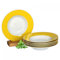 Lot de 6 assiettes creuses Van Well en porcelaine, coloris au choix. jaune