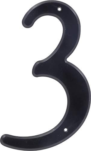 Hillman 839756 Black House Number 3, 4-Inch Nail Plastic