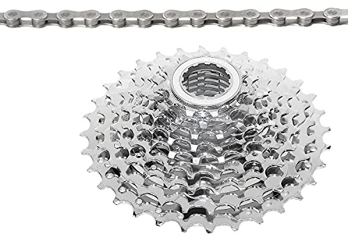 POWER-SET VENTURA, 9-fach, bestehend aus Cassettenzahnkranz Nr. 700195 (11-32Z) + Kette Nr. 300402 (1/2x11/128, 116 Glieder