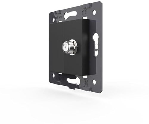 LIVOLO Glas Touch Lichtschalter Funkschalter Steckdosen Wechselschalter uvm in schwarz (Modul: SAT-Dose VL-C7-1ST-12)