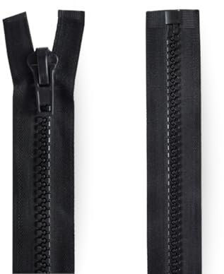 TENDAGGIMANIA Cerniera Lampo Divisibile con Catena 10 MM -Colore NERO -Lunghezza 100 CM - Cerniera Lampo Doppio Cursore ANTI CORROSIONE ANTI UV in Nylon ideale per Nautica e Ambienti esterni