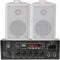Loops Office/Shop Bluetooth Music System | SMART HOME Stereo Amp | 2x White Wall Mounted Speakers & 110W HiFi Amp | Wireless Background Music Player Kit | Echo/Alexa | CD player FM Radio Receiver