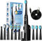 Seago Electric Toothbrushes for Adults, Rechargeable Toothbrush with 10 Heads and Toothbrush Holder, Fast Charge 4 Hours Last 30 Days, for Family, SG958(Black)