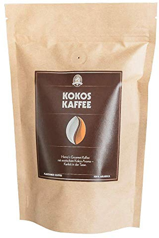 Henry´s Kokos Kaffee 1000g - unser Gourmet Kaffee mit feinsten Aromen verfeinert - handwerkliche Röstung - Premium