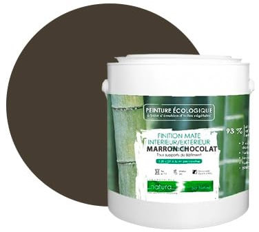 BOX DECO COULEURS Peinture naturelle écologique intérieur extérieur aspect mat Natura - 2.5L, Marron Chocolat