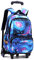 BOUACOUA Cartable à Roulettes Backpack École pour Garçons et Filles Sac à Dos Roulant Enfants Sac de Voyage à Roulette, Bleu Ciel