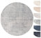 Kurzflor Teppich Wohnzimmer Silber Rund 155 cm, Moderner Kurzflor Teppich, Super Soft