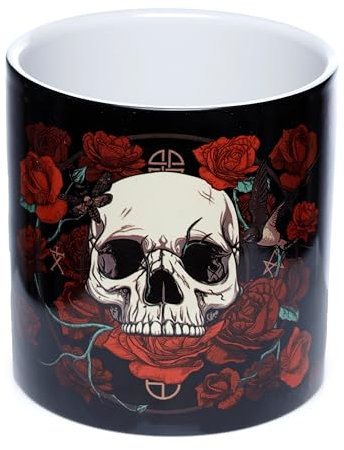 Jarrón de cerámica para Interior - Rosas y Calaveras - Grande