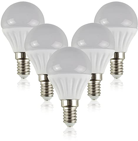 MiniSun | Pack of 5-4w LED SES E14 Golfball Energy Saving Long Life Light Bulbs [3000K Warm White] | Bulbs & Home Improvements Essential