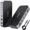 Sation d'accueil USB C Double HDMI, MOKiN Docking Station 16 en 1 Adaptateur avec Dual HDMI, DP, VGA, Port 5*USB, Ethernet gigabit, USB C Data, PD 100W, SD/TF, Audio, Dock pour MacBook Windows