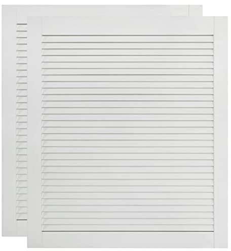 Gecheer 2 STK. Lamellentür Lamellentüren Möbeltür Schranktür Offene Lamellen Holztür Möbel Tür Schranktür Massivholz Kiefer Weiß 69x59,4 cm