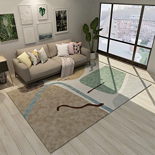 AU-OZNER Kinder teppiche Hellgrüner Teppich, Leicht Zu Reinigender, Weicher, Feuchtigkeitsfester Und Lichtechter Teppichdeko Flur,hellgrün,60 X 90 cm