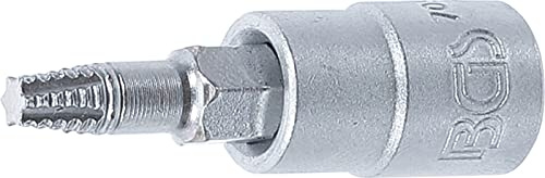 BGS 7098-T20 | Schraubenausdreher-Bit-Einsatz | für T-Profil (für Torx) | Antrieb Innenvierkant 6,3 mm (1/4) | für defektes T-Profil (für Torx) T20 | Chrom-Vanadium-Stahl (S2) | verchromt, matt