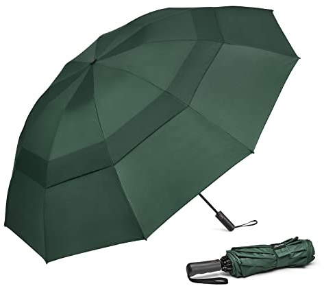 G4Free Grand parapluie de golf compact coupe-vent 106/117/157,2 cm, 10 baleines, parapluie de voyage inversé pour pluie, double auvent ventilé, ouverture automatique