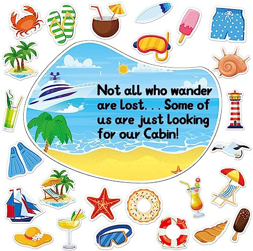 26pcs Large Cruise Door Magnets Decorations, Today's Forecast Cruising with a Chance of Drinking Door Magnetic Cruise Ship Funny Anchor Car Decors for Fridge Refrigerator Carnival Cruise Party