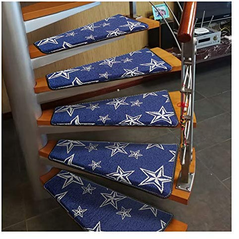 Teppich-Treppenstufen, Treppenteppich, 15 Stück, Wendeltreppen-Stufenmatte, links abbiegen, Treppenteppich, rutschfeste Stufenunterlage, Schutzteppich für den Innenbereich, wiederholtes Einfügen ohn