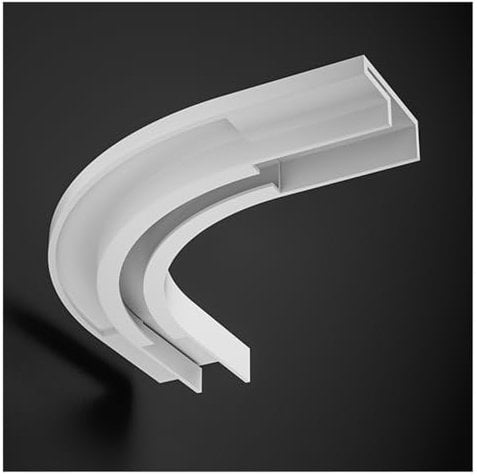 LTSRLL Ultradünne Deckenschiene Für Vorhänge, Gardinenschiene-Set Mit 90-Grad-Eckbiegungen Für Wohnzimmer, Schlafzimmer, Etagenbett, Raumteiler(Color:White,Size:90 Degree Corner Bends)