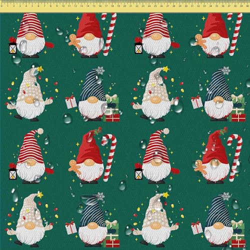 DreamRoots Stoff Weihnachten Meterware - Stoffe Weihnachten 160 cm breit - Wasserabweisender Weihnachtsdeko Stoff 220 g/m2 600D - Weihnachtsstoffe Meterware