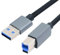 NFHK USB 3.0 Typ-A Stecker auf Standard 3.0 B Stecker, Kabel, Silber, 5 Gbit/s für Disk SSD Kamera Daten 30 cm
