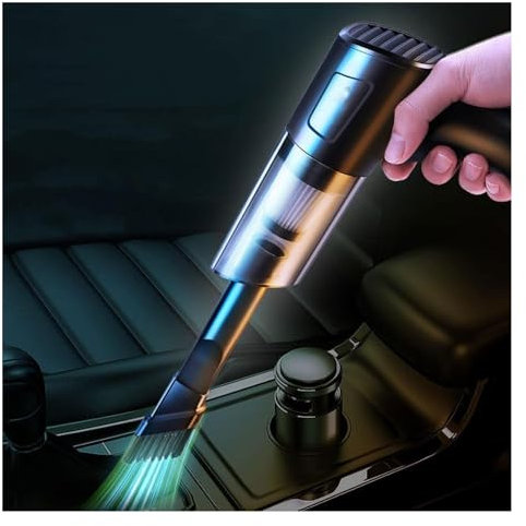 Mini Aspiradora for Coche, Potente 12000Pa, Aspiradora de Mano Inalámbrica con Motor Sin Escobillas 2 en 1, Aspiradora Portátil for Coche con Alta Potencia y USB- Plumero de Aire Comprimido- Limpiador