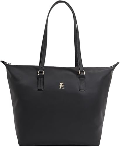 Tommy Hilfiger Damen Tote Bag Tasche Poppy Reform mit Fächern, Schwarz (Black), Einheitsgröße
