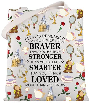 WSNANG Beauty Movie inspirierte Geschenke Belle Rose Tragetasche Prinzessin Belle Lover Umhängetasche Märchen Blume Geschenktasche, Alwaybeauty Tb, Einheitsgröße