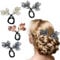 4Pcs Floral Deft Bun Roller Hair Accessories,Hair Bun Maker with Embroidered Flowers, Mesh Design & Pearl Metal Wire, French Hairstyle Twist Bun for Long Thick Hair, Elegant Women's Hair Accessories