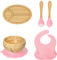 Fisch Baby-Geschirrset 5 teilige aus Bambus Pink